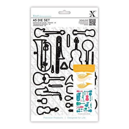 Docrafts / Papermania / Urban Punzonado y estampado en relieve plantillas: Instrumentos Musicales