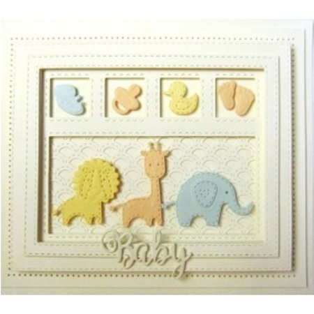 Creative Expressions Troquelado y estampado en relieve plantilla: cosido del enrejado Marcos