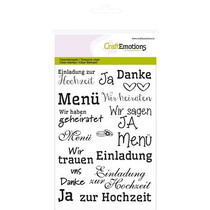 Transparent stamp: Text German "wedding"
