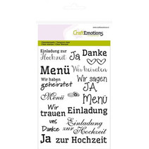 sello transparente: texto alemán "boda"