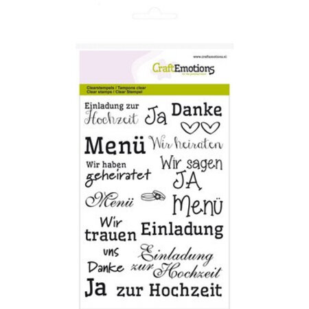 Stempel / Stamp: Transparent Transparent Stempel: Text Deutsch "Hochzeit"