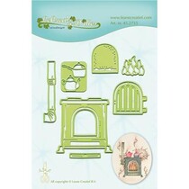 Troquelado y estampado en relieve plantilla: Chimenea