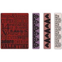 Embossing folders: Valentine Background & Borders Set