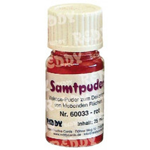 Velvet powder, vials of 25 ml, red