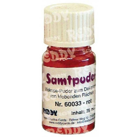 BASTELZUBEHÖR / CRAFT ACCESSORIES Samtpuder, Fläschchen mit 25 ml, rot