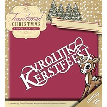estampagem e pasta de gravação em relevo: NL texto tradicional do Natal: Vrolijk Kerstfeest