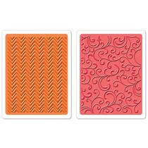 carpetas de grabación en relieve: Chevron y florece un conjunto de