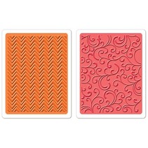 Embossing folders: Chevron & Flourishes Set