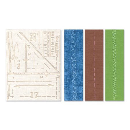 embossing Präge Folder Gaufrage dossiers: Pattern & Stitches Set