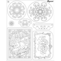 Transparent Stempel:Engel und Ornamente