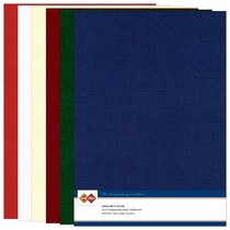 A4 linnen karton, kleuren Kerstmis