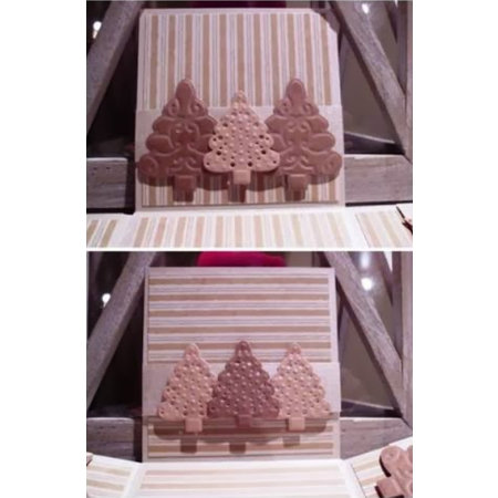 Joy!Crafts und JM Creation Stamping and embossing stencil, 3 Christmas trees