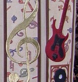 Yvonne Creations Stempling og preging sjablong, Guitar