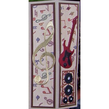 Yvonne Creations Stempling og preging sjablong, Guitar