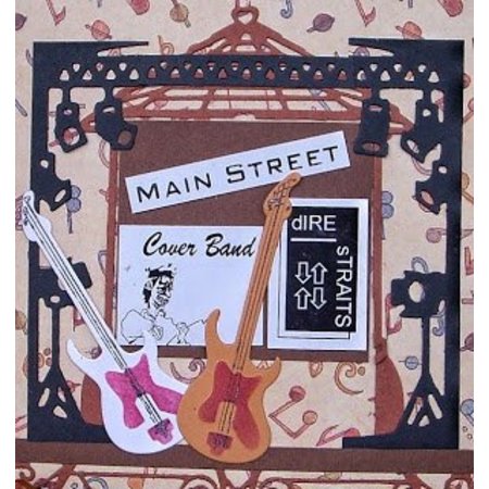 Yvonne Creations Stempelen en embossing stencil, Gitaar