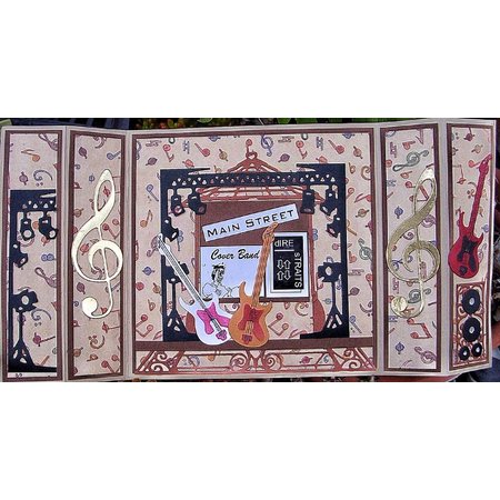 Yvonne Creations Stempling og preging sjablong, Guitar