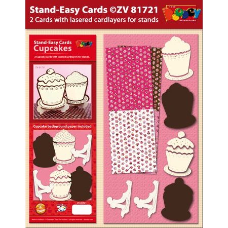 KARTEN und Zubehör / Cards Sett 2 Stand-enkel Cupcake kort