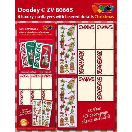 KARTEN und Zubehör / Cards 6 layouts de cartão de Luxo com desenhos de Natal