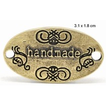 NIEUW: "Handmade" 4 labels in metaal