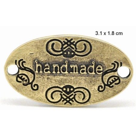 Embellishments / Verzierungen "Handmade" 4 etichette in metallo