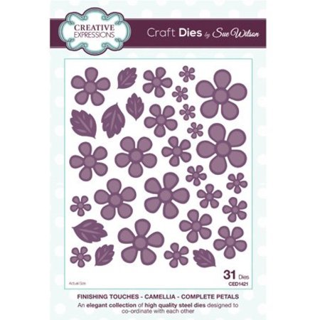 Creative Expressions Troquelado y estampado en relieve plantilla: flores y hojas