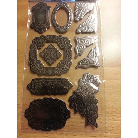 Embellishments / Verzierungen Metallic embossed Cardboard