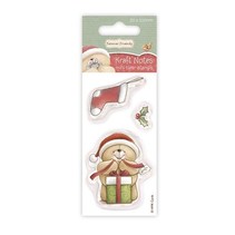 Transparent stamp: Bear with gift