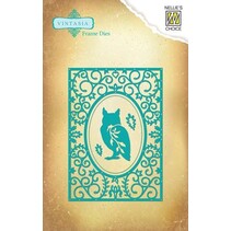 Punching and embossing template Vintasia with owl