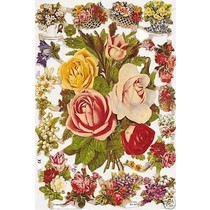 A5, scraps med blomster