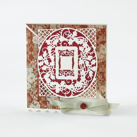 TONIC stamping and embossing stencil: Christmas decorative frame