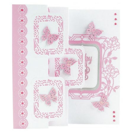 TONIC stempelen en embossing folder: Flip Flop, schildersezel & frame met rozen