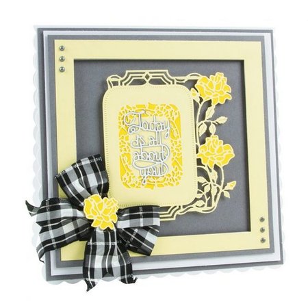 TONIC stamping and embossing folder: Flip Flop, Easel & frame with roses