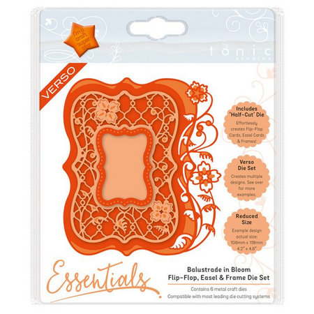 TONIC stempelen en embossing folder: Flip Flop, schildersezel & frame met bloemen