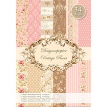 Rosas del vintage Designerpapierset