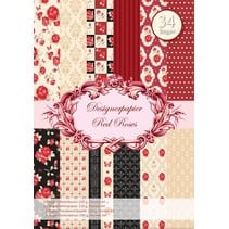 Designerpapierset Rode Rozen