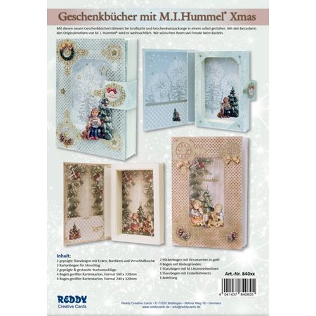 BASTELSETS / CRAFT KITS: 2 Geschenkbücher mit M.I. Hummel, Format 16 x 24 x 4 cm