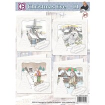 Komplet Bastelset für 4 Weihnachtskarten