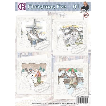 BASTELSETS / CRAFT KITS: Komplet Bastelset für 4 Weihnachtskarten