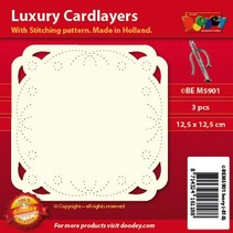 dispositions de cartes de luxe pour broderie, 3 pièces