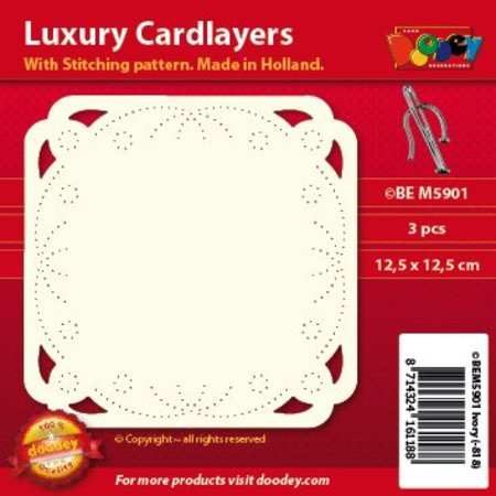 KARTEN und Zubehör / Cards Luksus-kort oppsett for broderier, 3 stykker