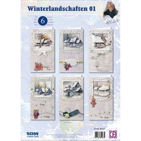 BASTELSETS / CRAFT KITS: Complete card set, winter landscapes for 6 tickets!