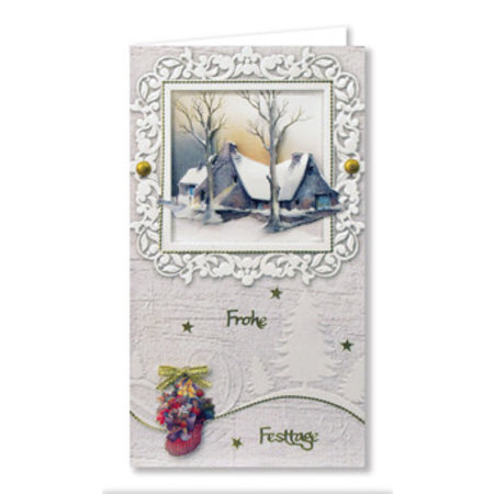 BASTELSETS / CRAFT KITS: Complete card set, winter landscapes for 6 tickets!