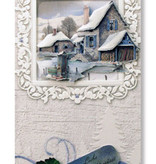 BASTELSETS / CRAFT KITS: Complete card set, winter landscapes for 6 tickets!