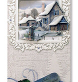 BASTELSETS / CRAFT KITS: Set scheda completa, paesaggi invernali per 6 biglietti!