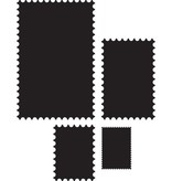 Marianne Design Ponsen en embossing sjabloon: 4 frame in de vorm van postzegels