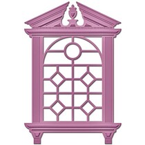 Punching and embossing template: Stained glass window