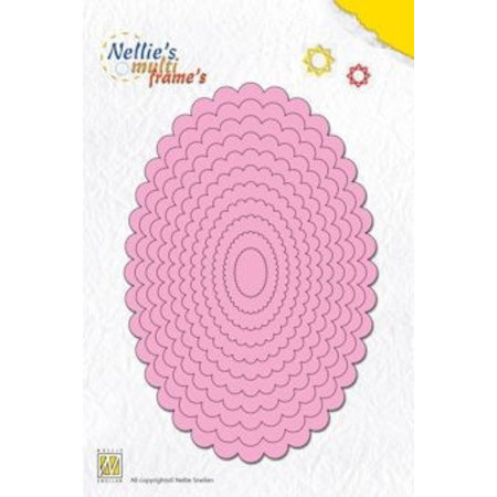 Nellie snellen gekruld Multi Frame Oval: ponsen en embossingstencils