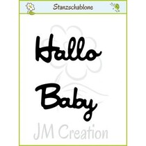Punching and embossing templates: German text: "Hello" and "Baby"