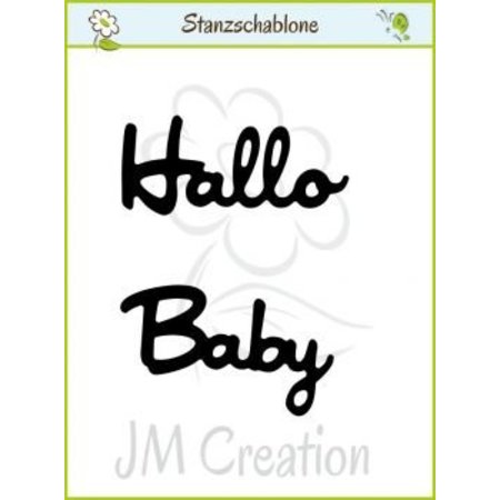 Joy!Crafts und JM Creation Stansning og prægning skabeloner: Tysk tekst: "Hello" og "Baby"