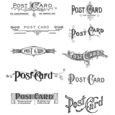 Tim Holtz Mounted stamp, stamper Postcards CMS099